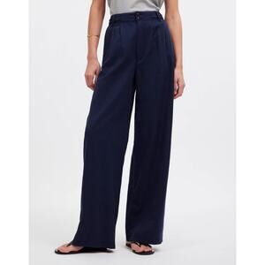 Madewell The Harlow Wide Leg Pants High-Rise Trouser Deep Indigo Size 8